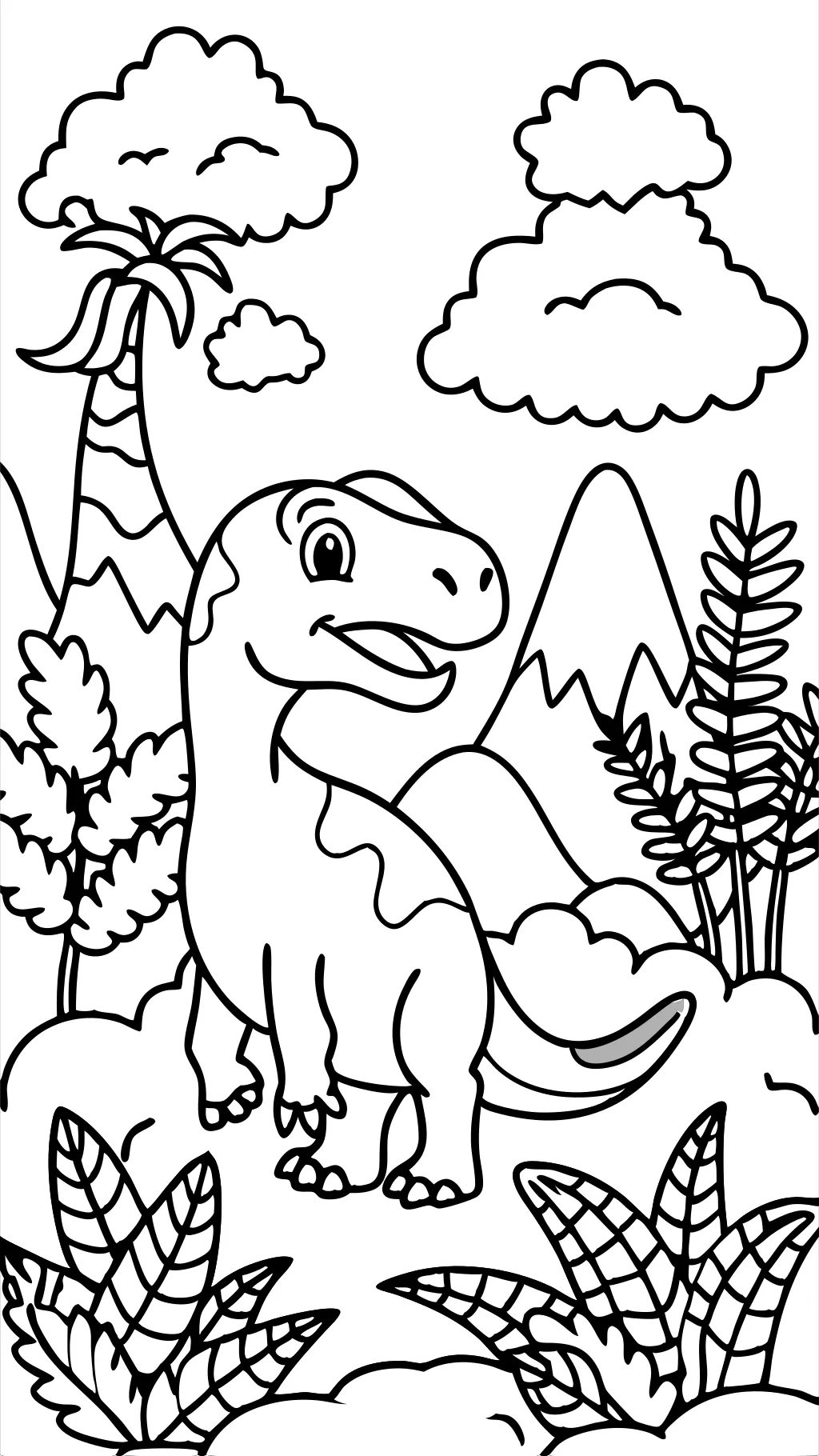 Página para colorear de dino imprimible